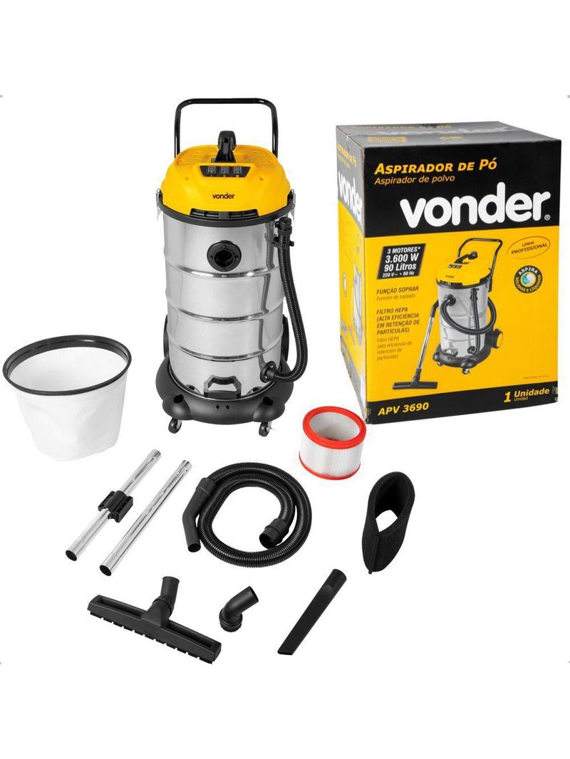 Aspirador De Pó E Líquido 3600W Apv 3690 Vonder 220V