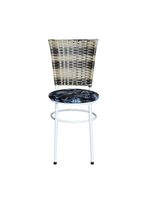 4 Cadeiras Brancas Para Mesa Hawai Cappuccino Premium Assento Floral Preto