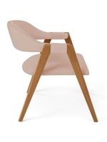 Cadeira De Jantar E Estar Living Estofada Nadja L02 Linho Rosê - Lyam Decor