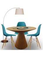 Mesa De Jantar Eclipse Cone Redonda 150cm Em Freijo