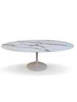 Mesa De Jantar Tulipa Saarinen Oval 198x122cm Testurizado Marmore