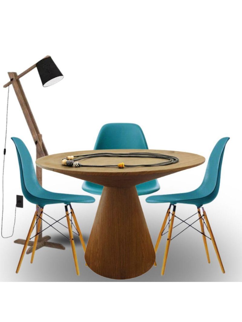 Mesa De Jantar Eclipse Cone Redonda 140cm Em Freijo