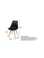 Kit Com 2 Cadeiras Leda Preta - Charles Eames Com Almofada