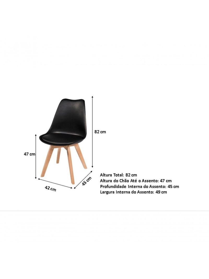 Kit Com 2 Cadeiras Leda Preta - Charles Eames Com Almofada