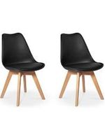 Kit Com 2 Cadeiras Leda Preta - Charles Eames Com Almofada