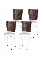 4 Cadeiras Para Mesa Branca Hawai Avelã Branco