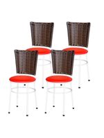 4 Cadeiras Para Mesa Branca Hawai Avelã Branco