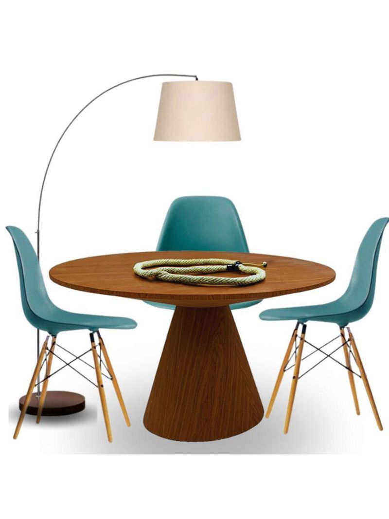 Mesa De Jantar Eclipse Cone Redonda 120cm Em Freijo