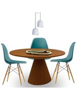 Mesa De Jantar Eclipse Cone Redonda 120cm Em Freijo