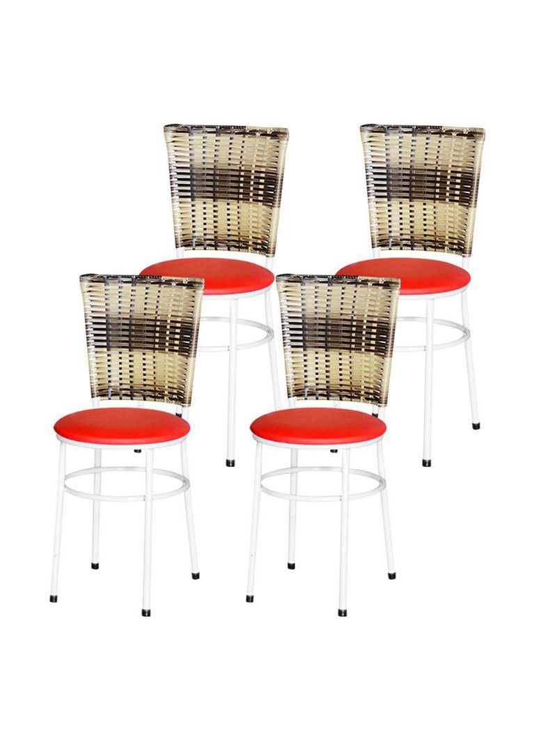 4 Cadeiras Para Mesa Branca Hawai Cappuccino Premium Branco