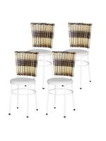 4 Cadeiras Para Mesa Branca Hawai Cappuccino Premium Branco