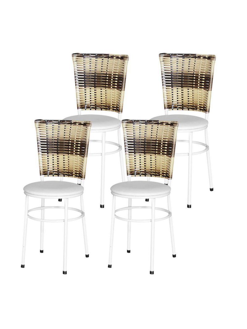 4 Cadeiras Para Mesa Branca Hawai Cappuccino Premium Branco
