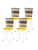 4 Cadeiras Para Mesa Branca Hawai Cappuccino Premium Branco
