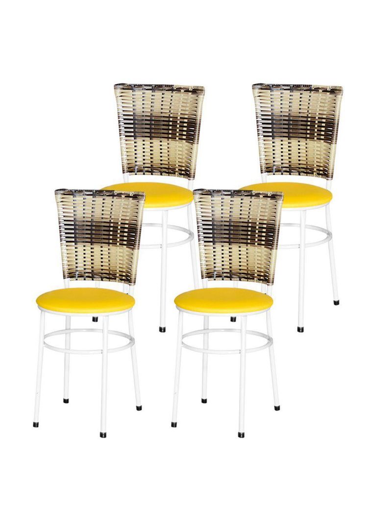 4 Cadeiras Para Mesa Branca Hawai Cappuccino Premium Branco
