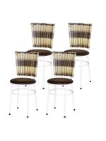 4 Cadeiras Para Mesa Branca Hawai Cappuccino Premium Branco