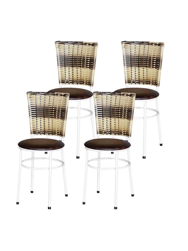 4 Cadeiras Para Mesa Branca Hawai Cappuccino Premium Branco