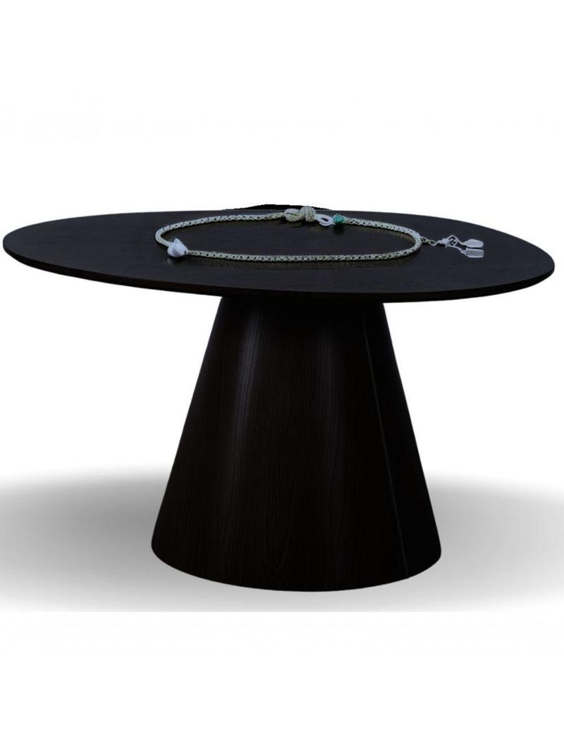 Mesa Cone Redonda Orgânica Em ébano 110cm