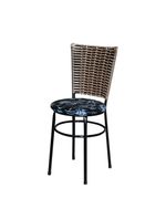 6 Cadeiras Para Mesa Preta Hawai Avelã Assento Floral Preto