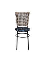 6 Cadeiras Para Mesa Preta Hawai Avelã Assento Floral Preto