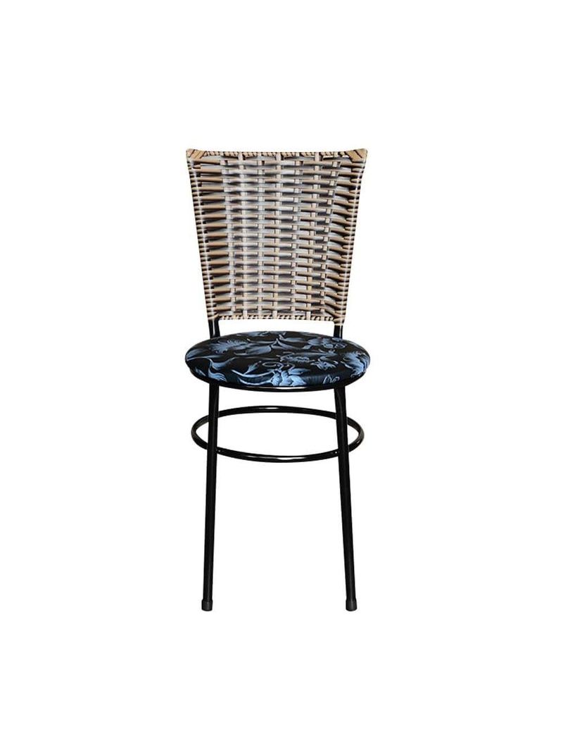 6 Cadeiras Para Mesa Preta Hawai Avelã Assento Floral Preto