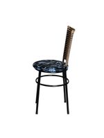 6 Cadeiras Para Mesa Preta Hawai Avelã Assento Floral Preto