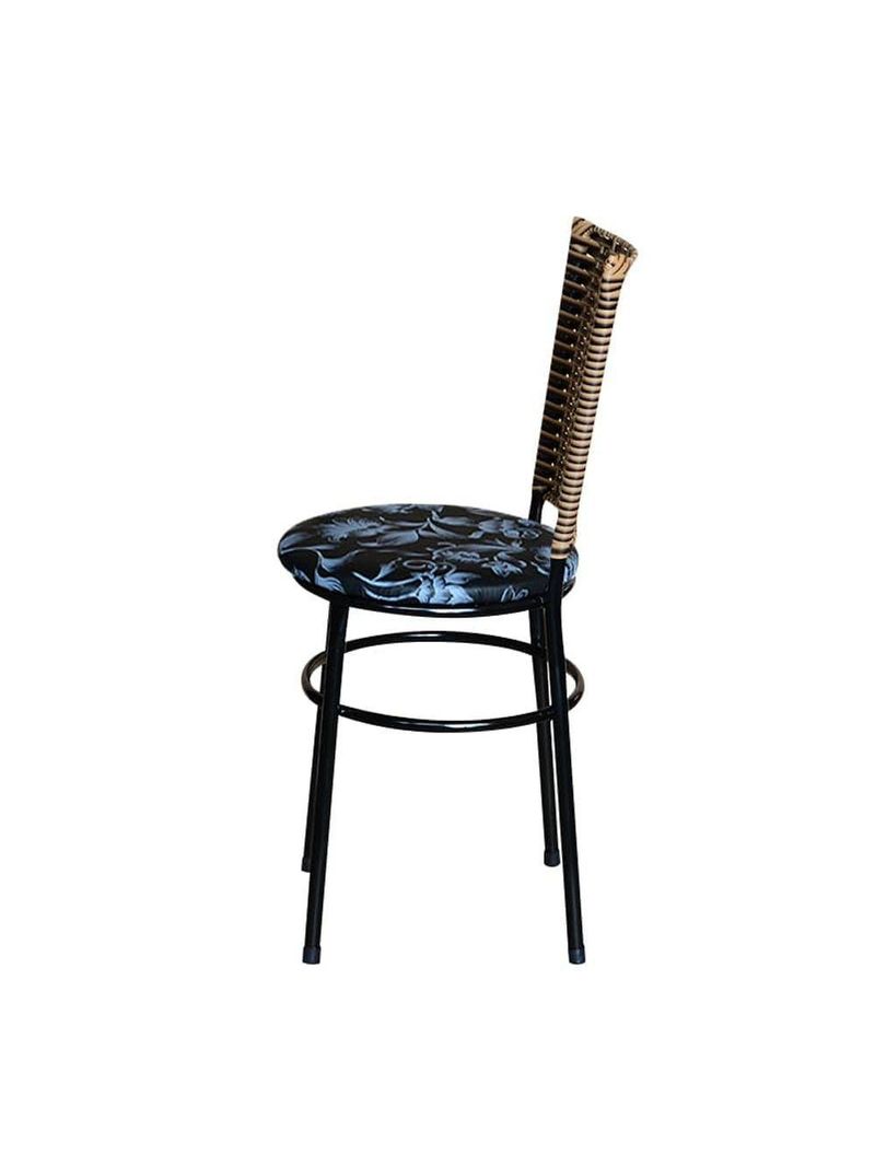 6 Cadeiras Para Mesa Preta Hawai Avelã Assento Floral Preto