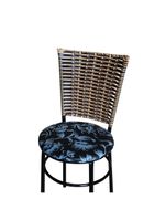 6 Cadeiras Para Mesa Preta Hawai Avelã Assento Floral Preto
