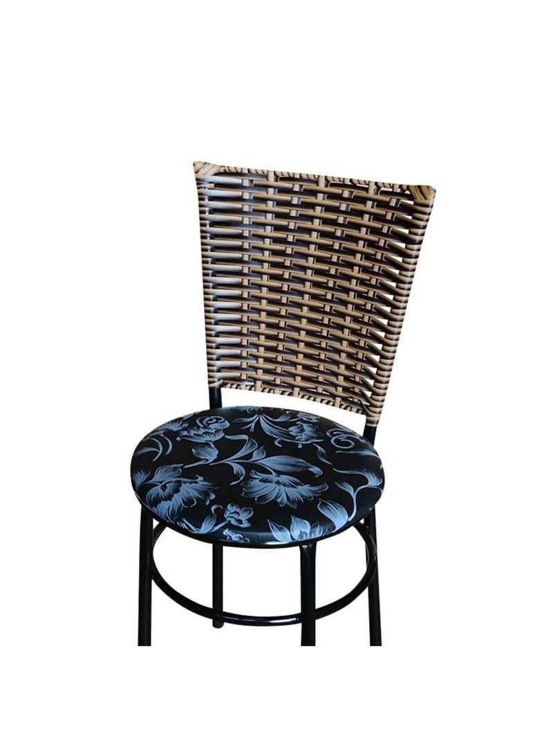 6 Cadeiras Para Mesa Preta Hawai Avelã Assento Floral Preto