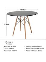 Conjunto Mesa De Jantar Redonda Eiffel 6 Cadeiras Itália