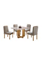 Conjunto Sala De Jantar 4 Lugares Paris Mesa Quadrada