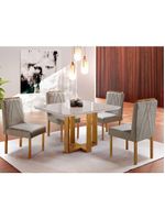 Conjunto Sala De Jantar 4 Lugares Paris Mesa Quadrada