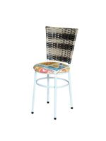 4 Cadeiras Brancas Para Mesa Hawai Cappuccino Premium Assento Floral Happy Hour