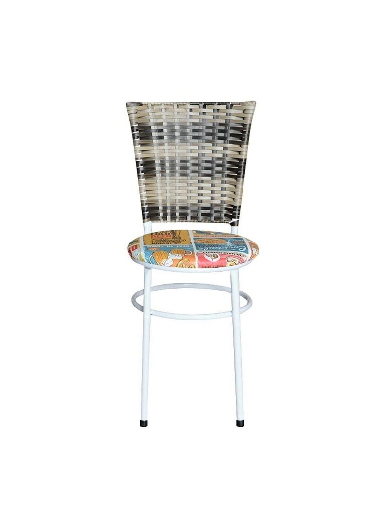 4 Cadeiras Brancas Para Mesa Hawai Cappuccino Premium Assento Floral Happy Hour