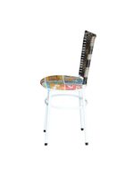 4 Cadeiras Brancas Para Mesa Hawai Cappuccino Premium Assento Floral Happy Hour