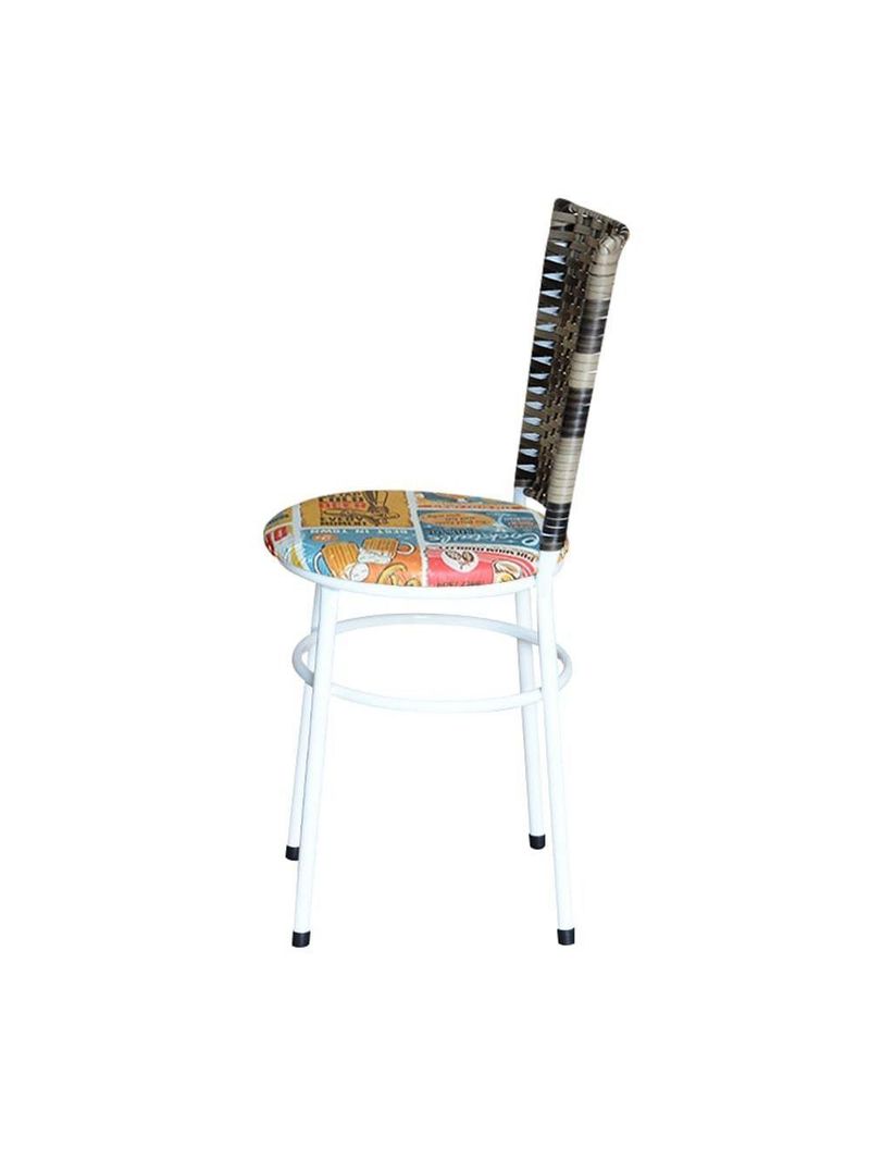 4 Cadeiras Brancas Para Mesa Hawai Cappuccino Premium Assento Floral Happy Hour