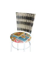 4 Cadeiras Brancas Para Mesa Hawai Cappuccino Premium Assento Floral Happy Hour