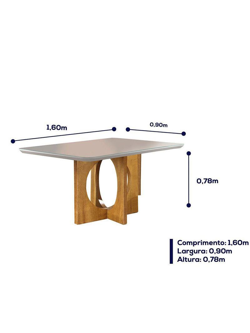 Conjunto Sala De Jantar 6 Lugares Mesa E 6 Cadeiras Azul Turquesa Escuro Mel/azul Turquesa Escuro