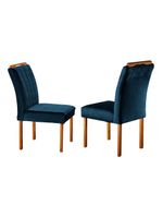 Conjunto Sala De Jantar 6 Lugares Mesa E 6 Cadeiras Azul Turquesa Escuro Mel/azul Turquesa Escuro