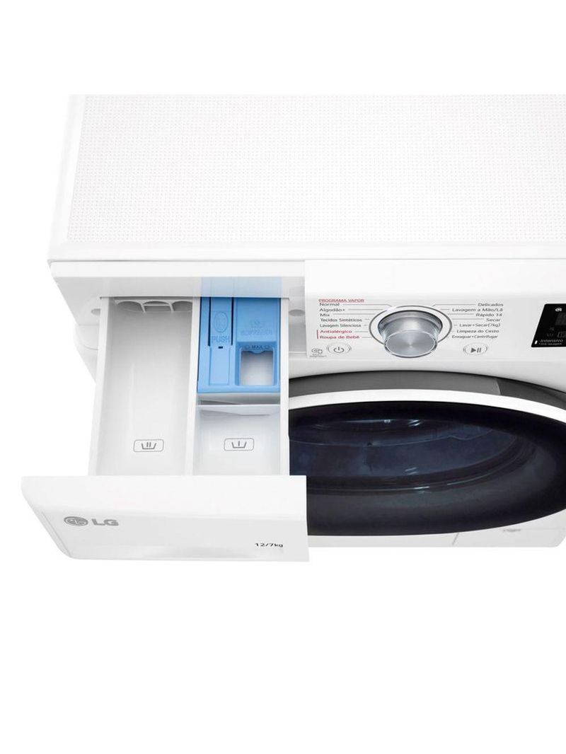 Lava e Seca Smart LG VC5 12kg Branca Com Inteligência Artificial AIDD CV3012WC5A 220V