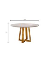 Mesa Redonda 1,0m e 4 Cadeiras Off-White Marrom Havana