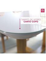 Mesa Redonda 1,0m e 4 Cadeiras Off-White Marrom Havana