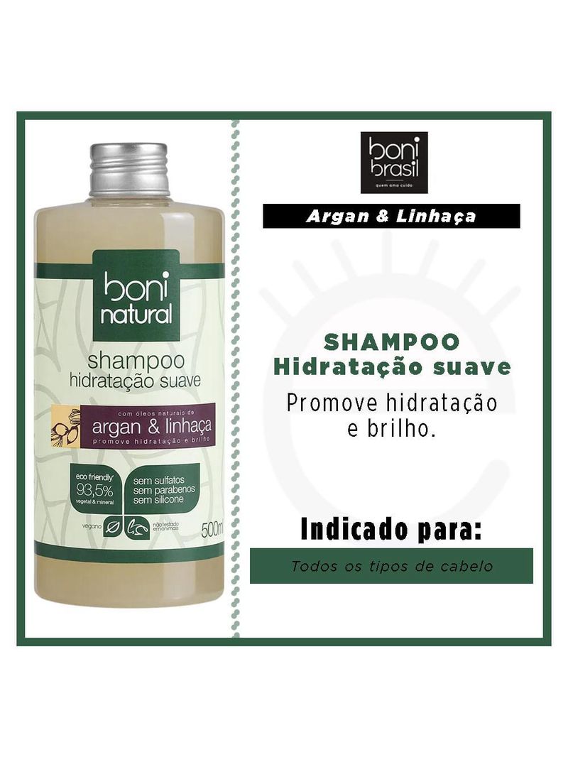 Boni natural argan e linhaça - shampoo