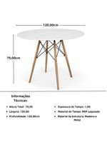 Conjunto Mesa De Jantar Redonda Eiffel  4 Cadeiras Itália