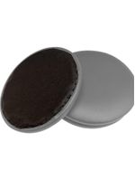 Kit 02 Assentos Redondo Banqueta Cadeira Estofados Poltronas H02 Corino Cinza 30 Cm - Lyam Decor