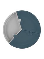 Prato infantil de silicone encaixe puzzle deep blue e cinza - minikoioi