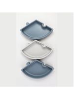 Prato infantil de silicone encaixe puzzle deep blue e cinza - minikoioi