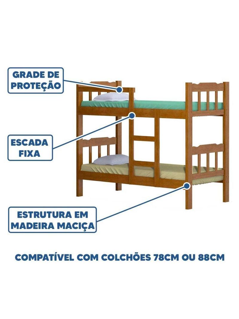 Beliche 2 Em 1 Reforçada Nogueira Em Madeira Maciça