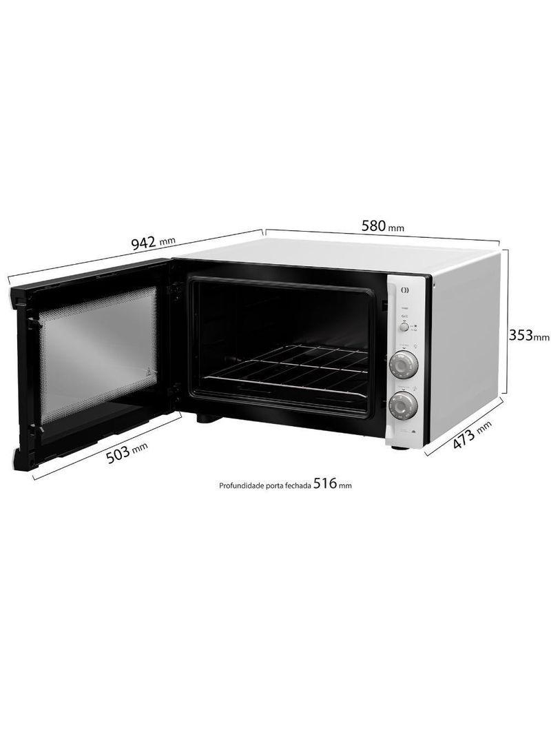 Forno Elétrico De Bancada Mueller 50L E Vidro Duplo 110V
