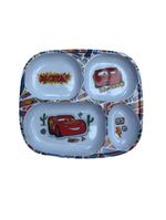 Conjunto carros, prato divisoria, caneca copo, talheres - nt