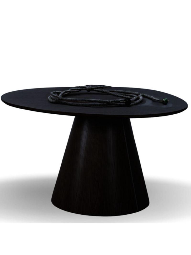 Mesa Cone Redonda Orgânica Em ébano 140cm